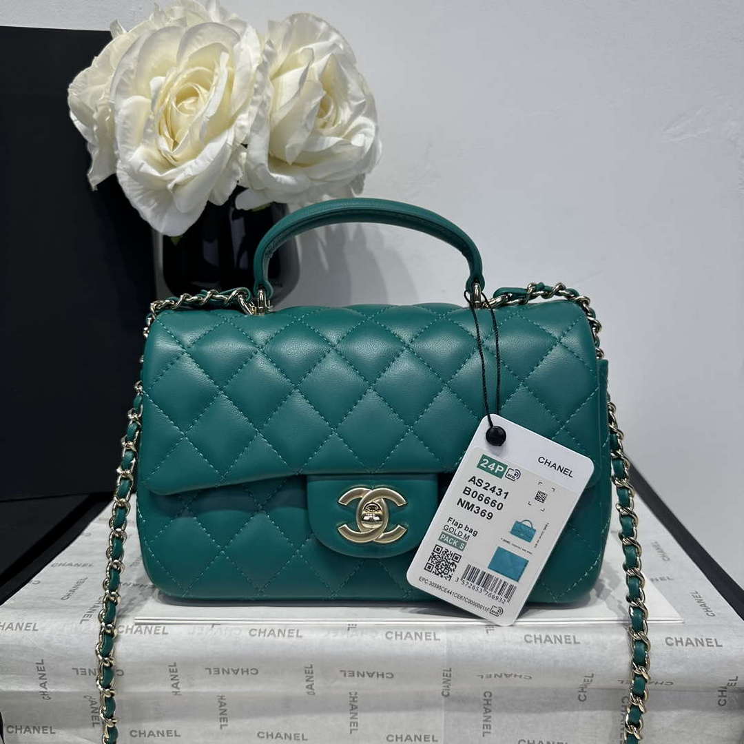 Chanel AS2431  Mini Classic Handbag With Top Handle Lambskin CC19002