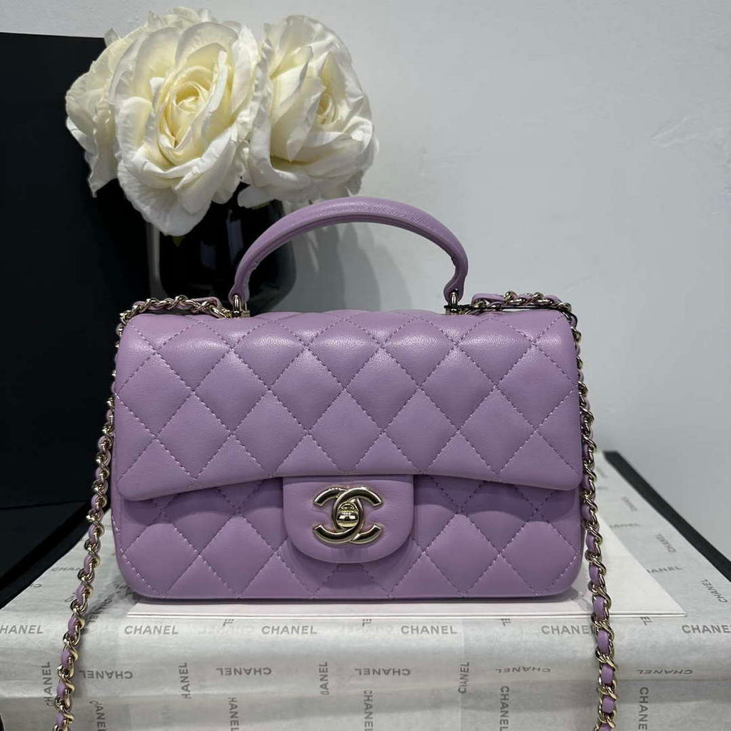 Chanel AS2431 Mini Classic Handbag With Top Handle Lambskin CC19015