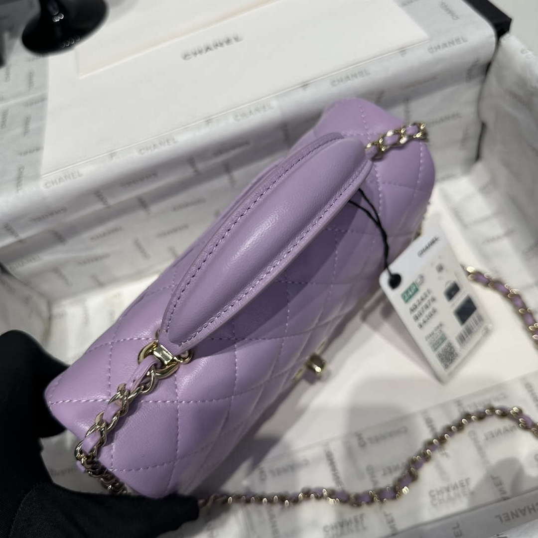 Chanel AS2431 Mini Classic Handbag With Top Handle Lambskin CC19015 - Default Title - View 3