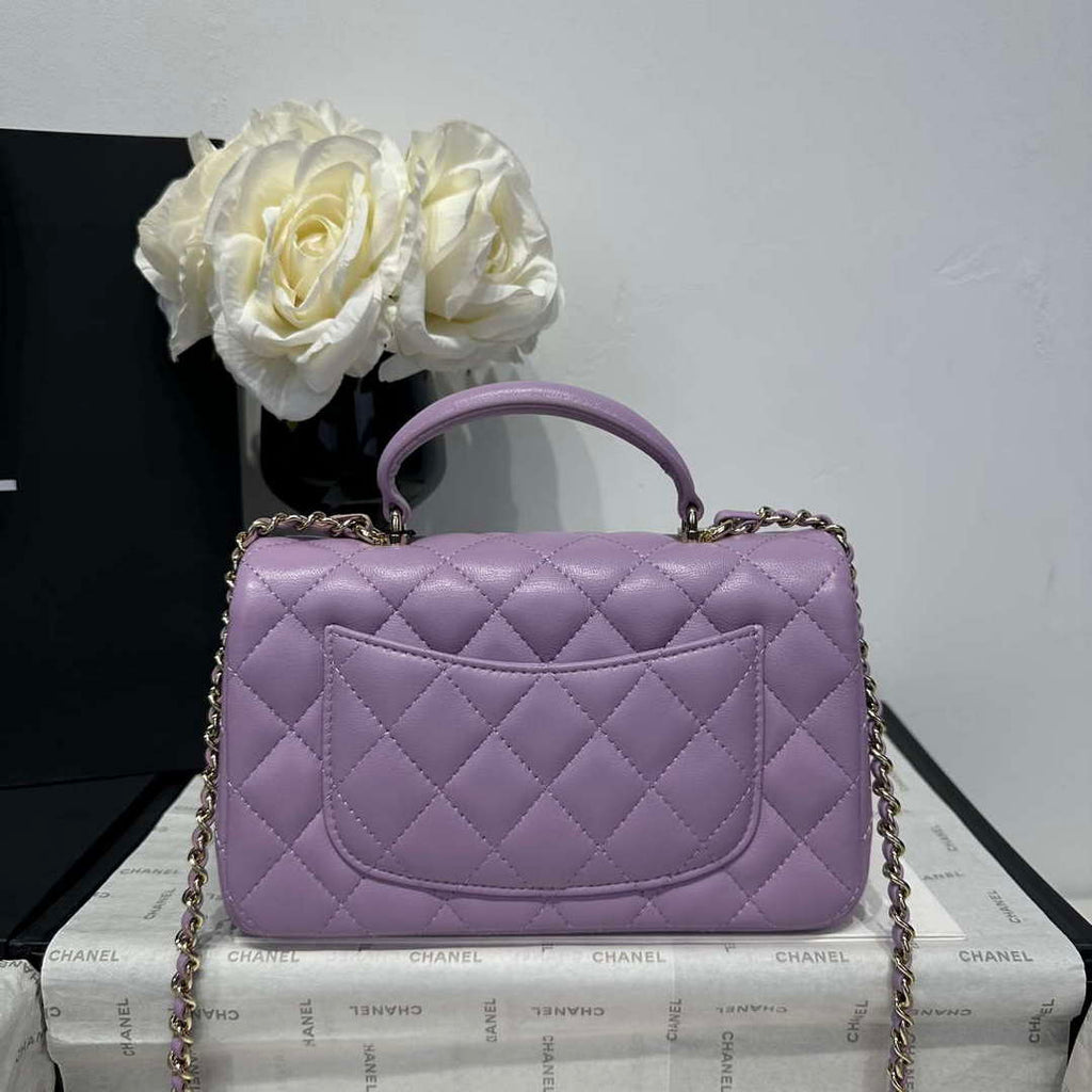Chanel AS2431 Mini Classic Handbag With Top Handle Lambskin CC19015