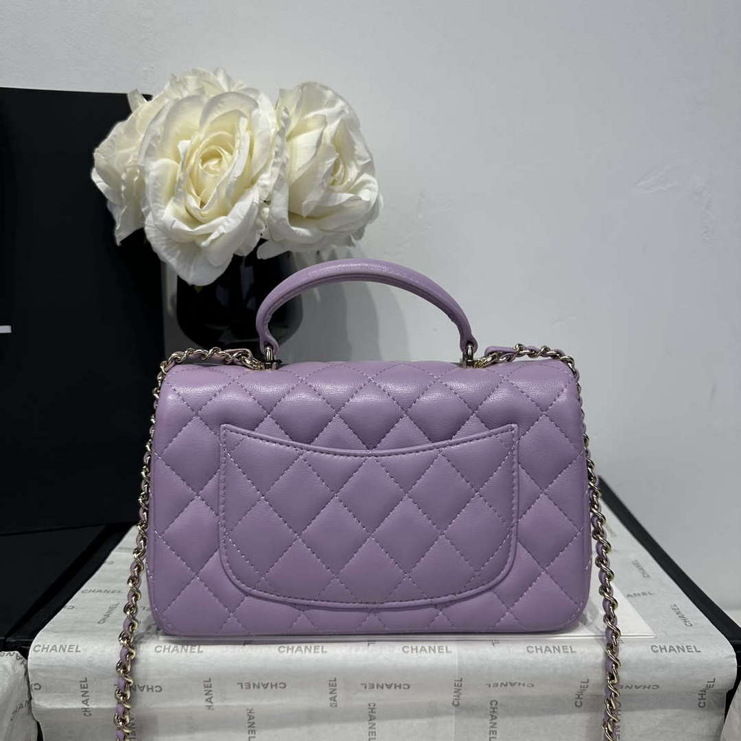 Chanel AS2431 Mini Classic Handbag With Top Handle Lambskin CC19015 - Default Title - View 5