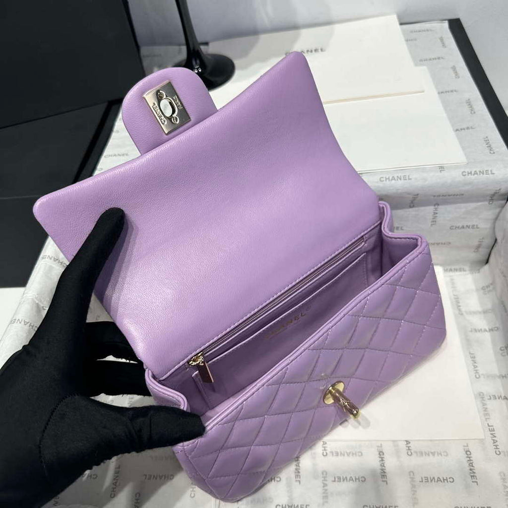 Chanel AS2431 Mini Classic Handbag With Top Handle Lambskin CC19015
