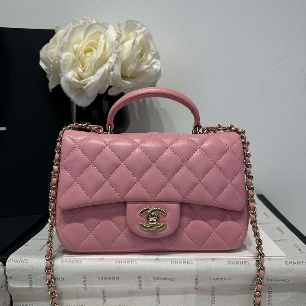 Chanel AS2431 Mini Classic Handbag With Top Handle Lambskin CC19016