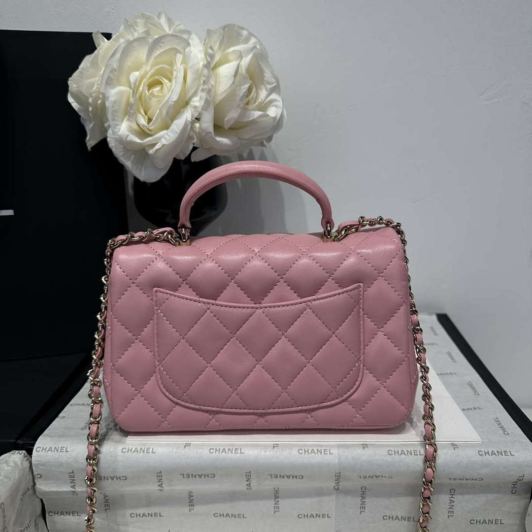 Chanel AS2431 Mini Classic Handbag With Top Handle Lambskin CC19016 - Default Title - View 5