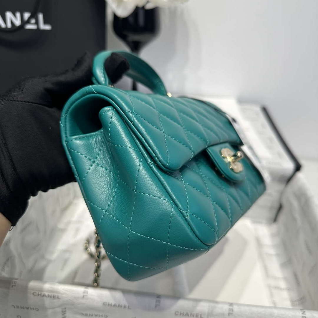 Chanel AS2431  Mini Classic Handbag With Top Handle Lambskin CC19002