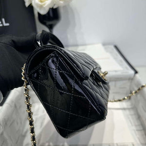 Chanel AS2431 Mini Classic Handbag With Top Handle Patent calfskin CC19020 - Default Title - View 4
