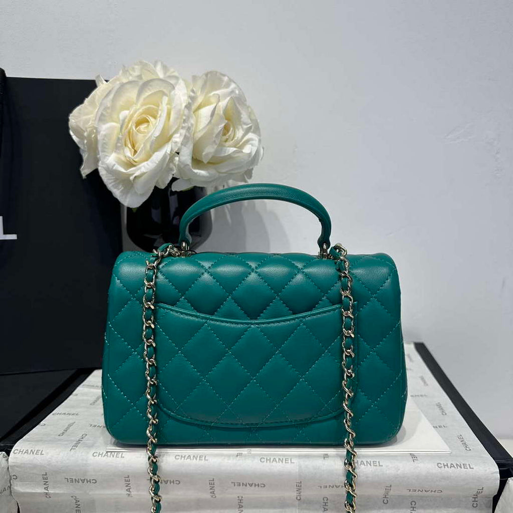 Chanel AS2431  Mini Classic Handbag With Top Handle Lambskin CC19002