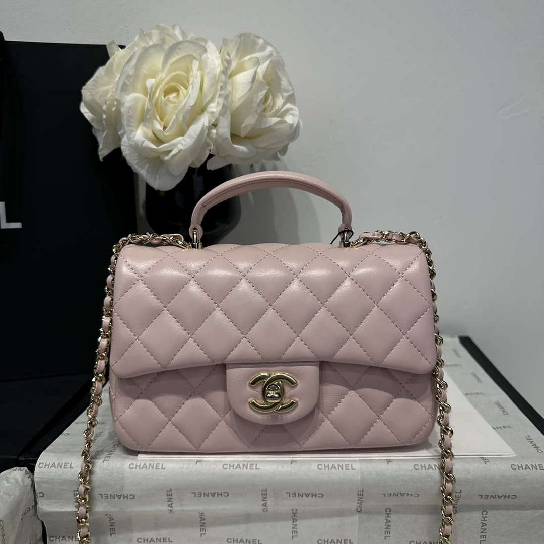 Chanel AS2431 Mini Classic Handbag With Top Handle Lambskin CC19017