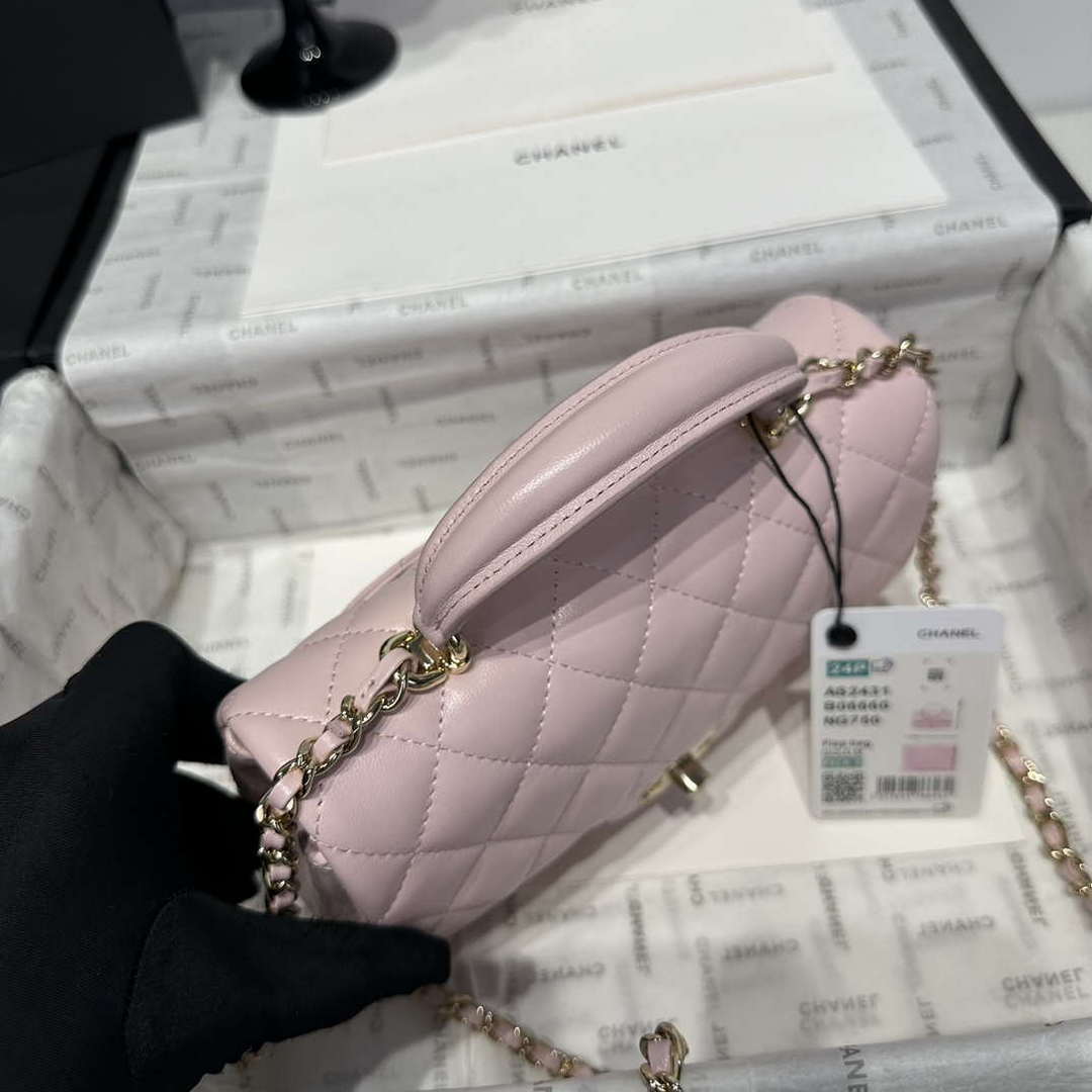 Chanel AS2431 Mini Classic Handbag With Top Handle Lambskin CC19017 - Default Title - View 3
