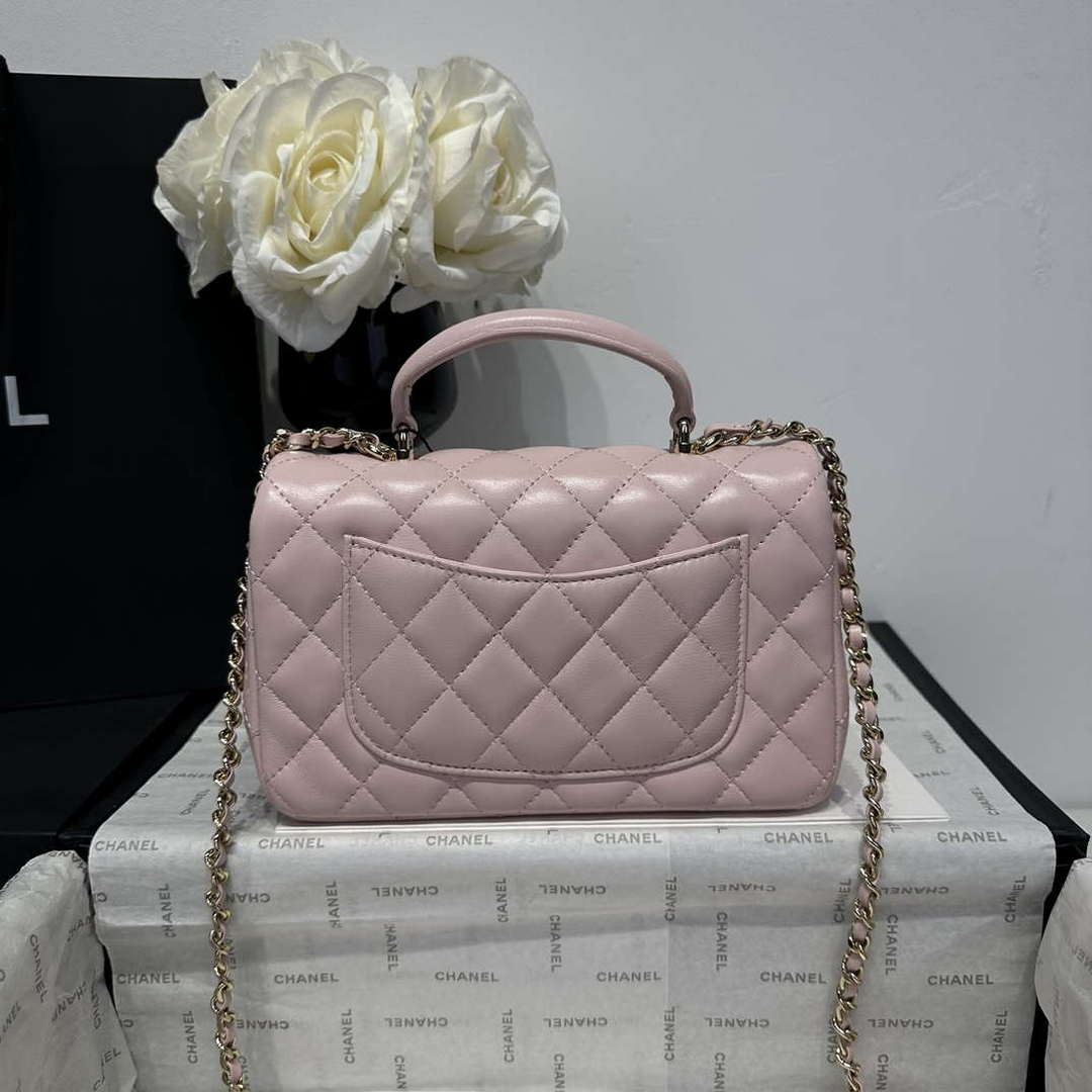 Chanel AS2431 Mini Classic Handbag With Top Handle Lambskin CC19017 - Default Title - View 5