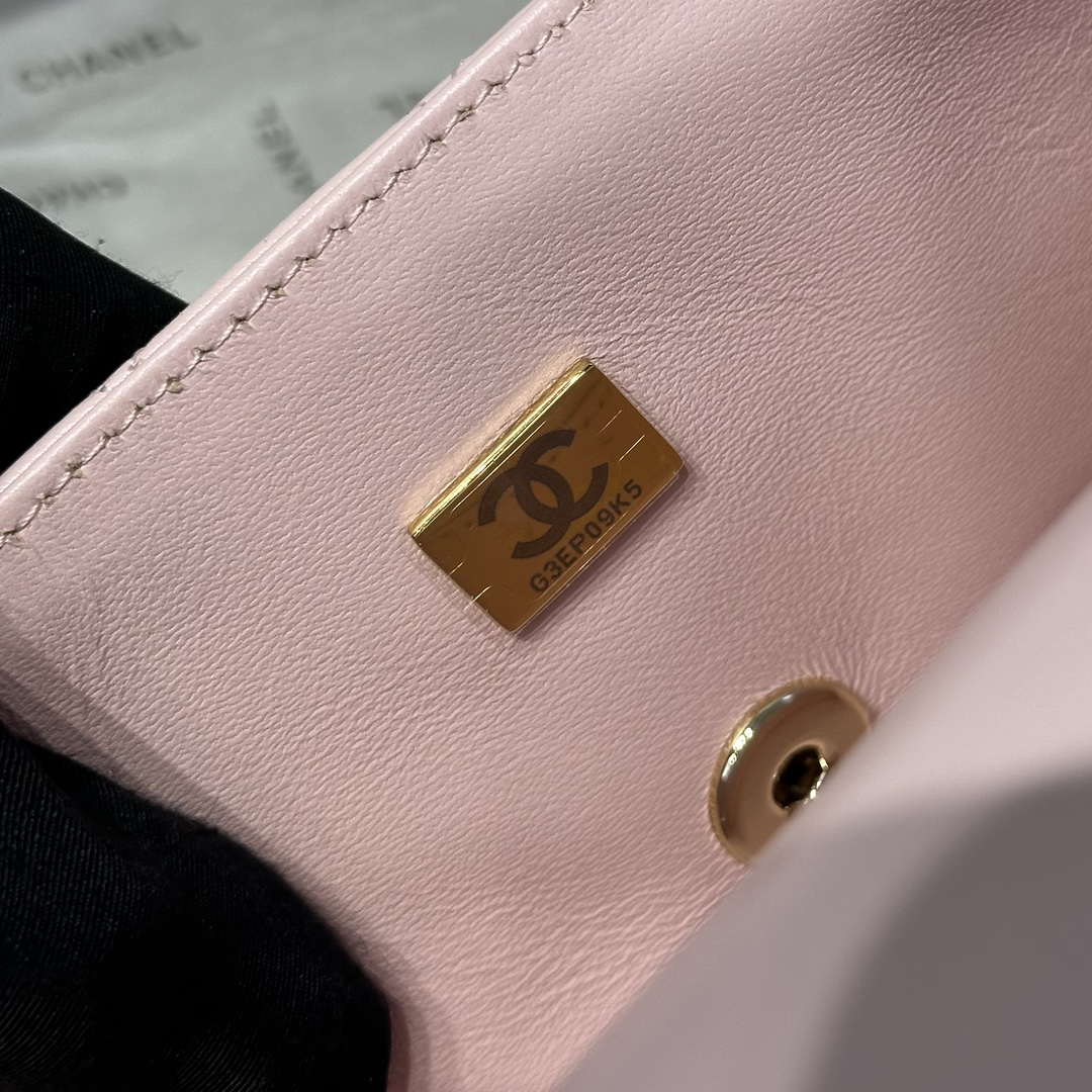 Chanel AS2431 Mini Classic Handbag With Top Handle Lambskin CC19017