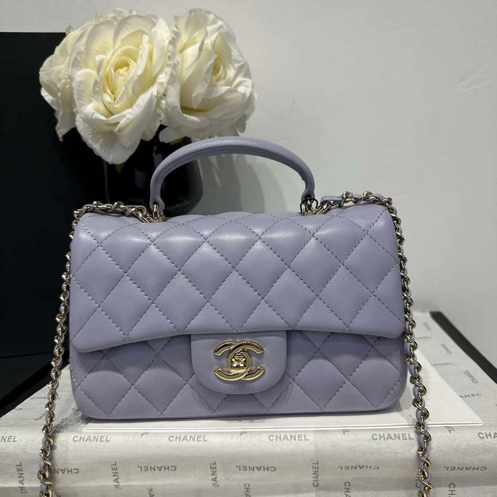 Chanel AS2431 Mini Classic Handbag With Top Handle Lambskin CC19018