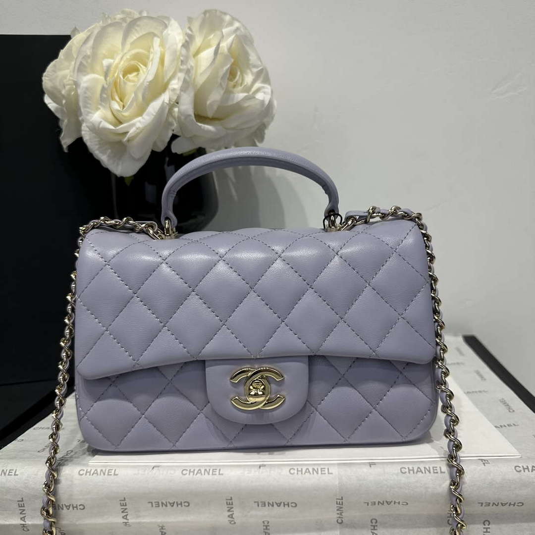 Chanel AS2431 Mini Classic Handbag With Top Handle Lambskin CC19018 - Default Title - View 2