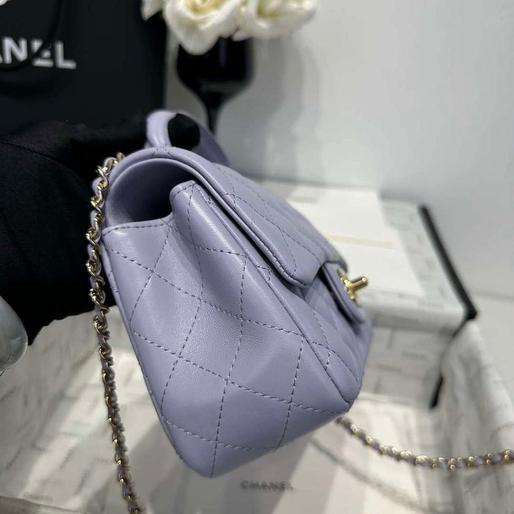 Chanel AS2431 Mini Classic Handbag With Top Handle Lambskin CC19018