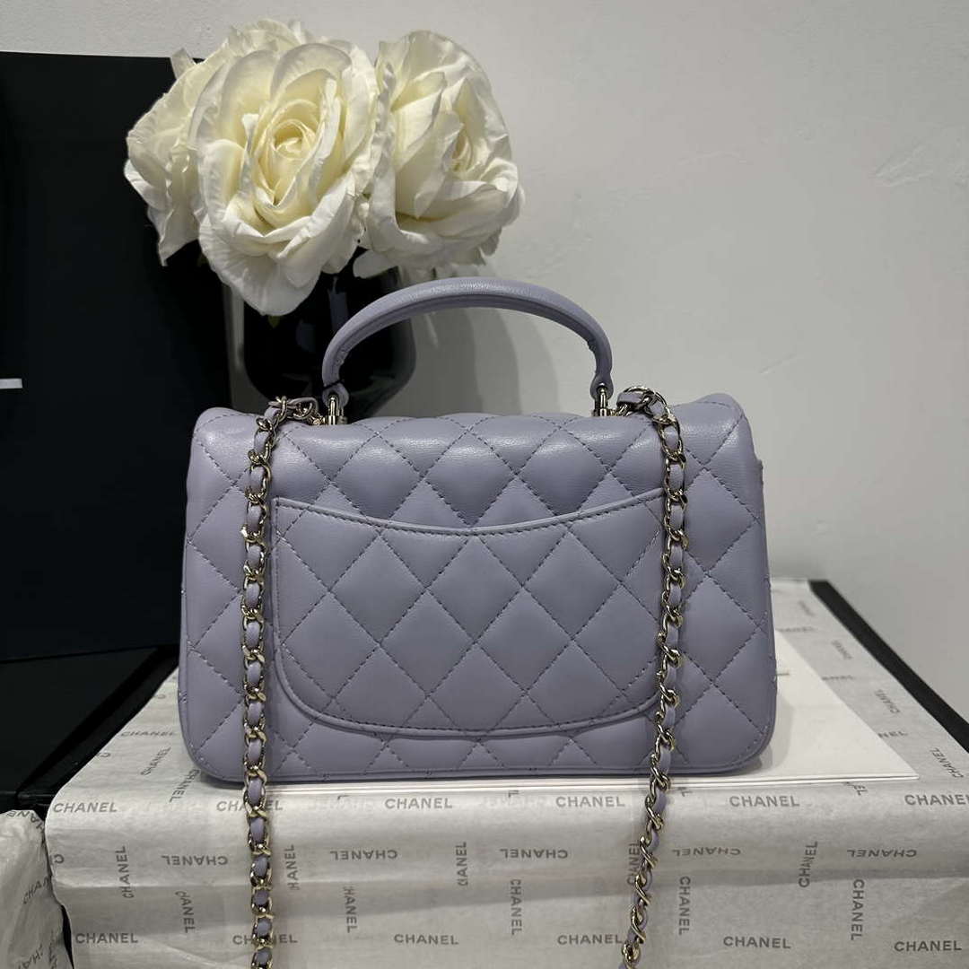 Chanel AS2431 Mini Classic Handbag With Top Handle Lambskin CC19018 - Default Title - View 5