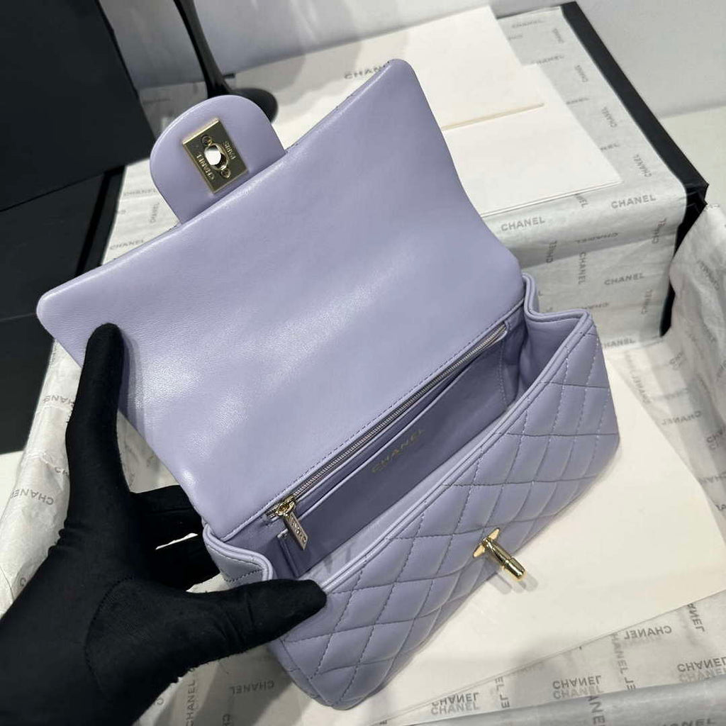 Chanel AS2431 Mini Classic Handbag With Top Handle Lambskin CC19018
