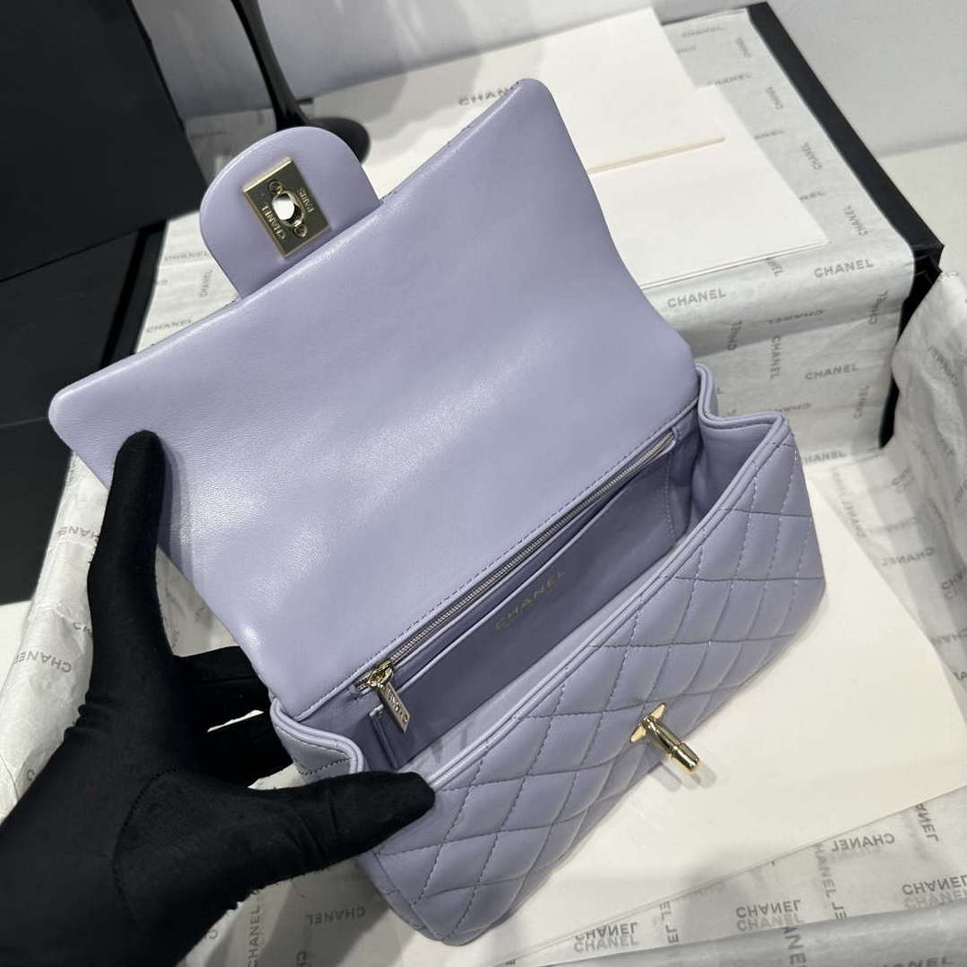 Chanel AS2431 Mini Classic Handbag With Top Handle Lambskin CC19018