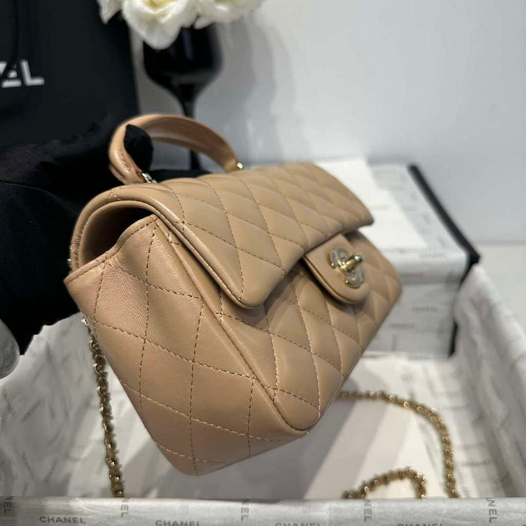Chanel AS2431 Mini Classic Handbag With Top Handle Lambskin CC19019