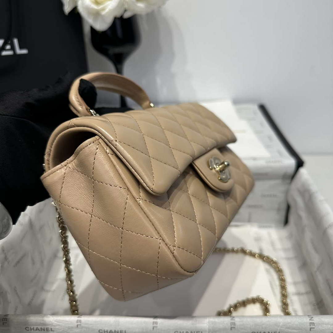 Chanel AS2431 Mini Classic Handbag With Top Handle Lambskin CC19019