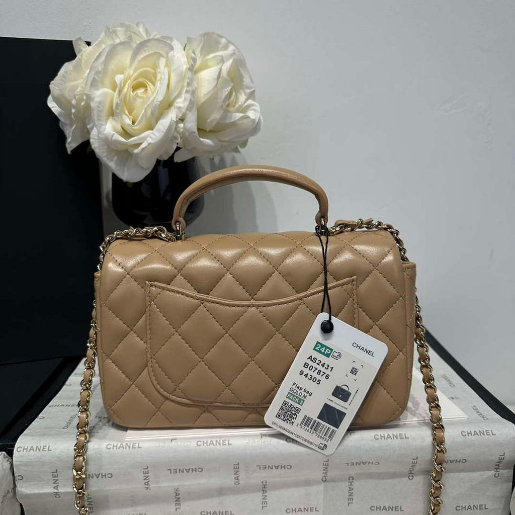 Chanel AS2431 Mini Classic Handbag With Top Handle Lambskin CC19019