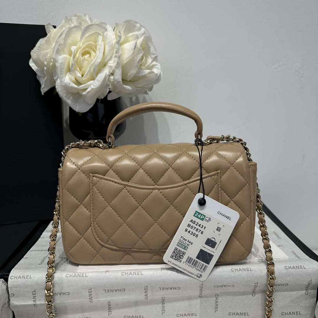 Chanel AS2431 Mini Classic Handbag With Top Handle Lambskin CC19019 - Default Title - View 5