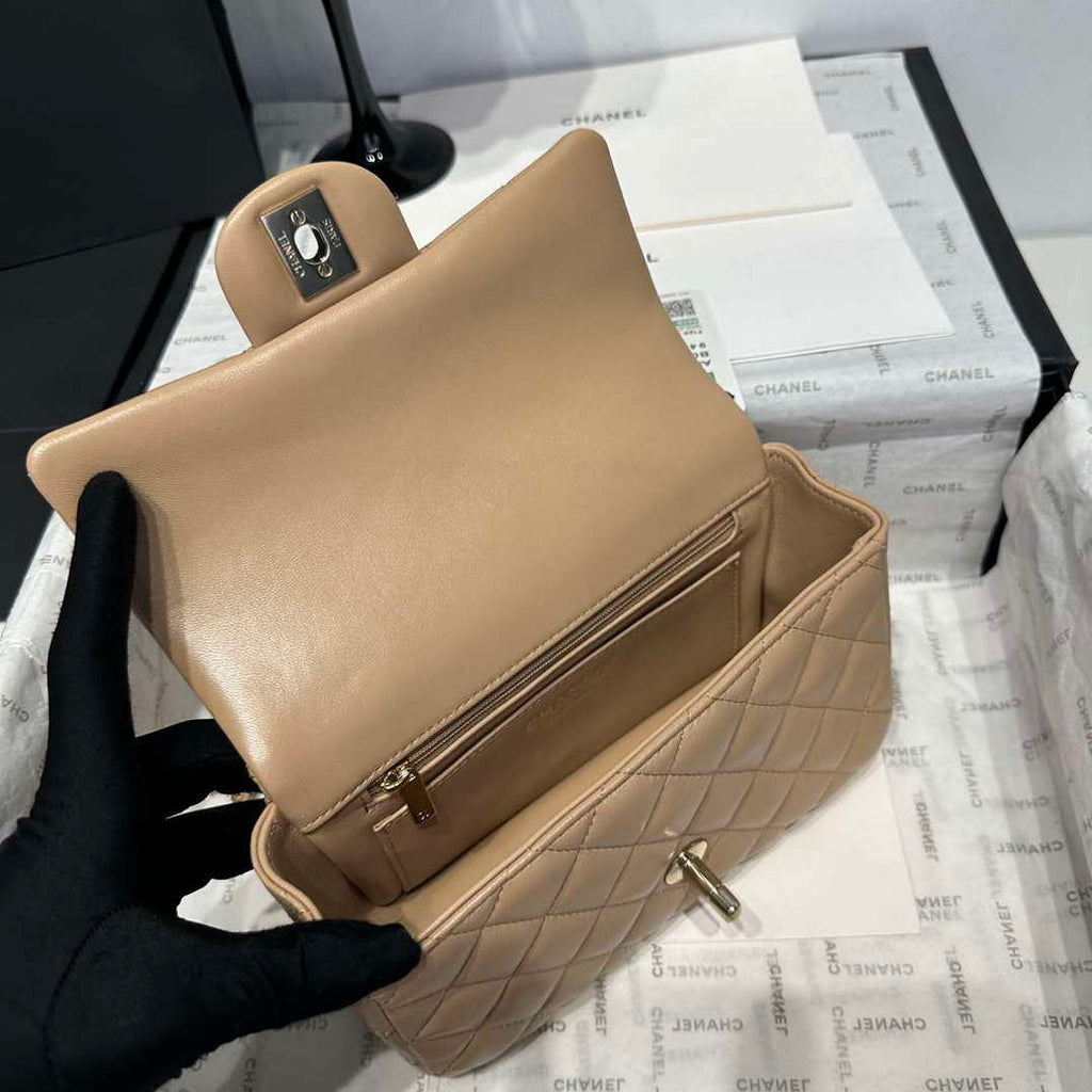 Chanel AS2431 Mini Classic Handbag With Top Handle Lambskin CC19019