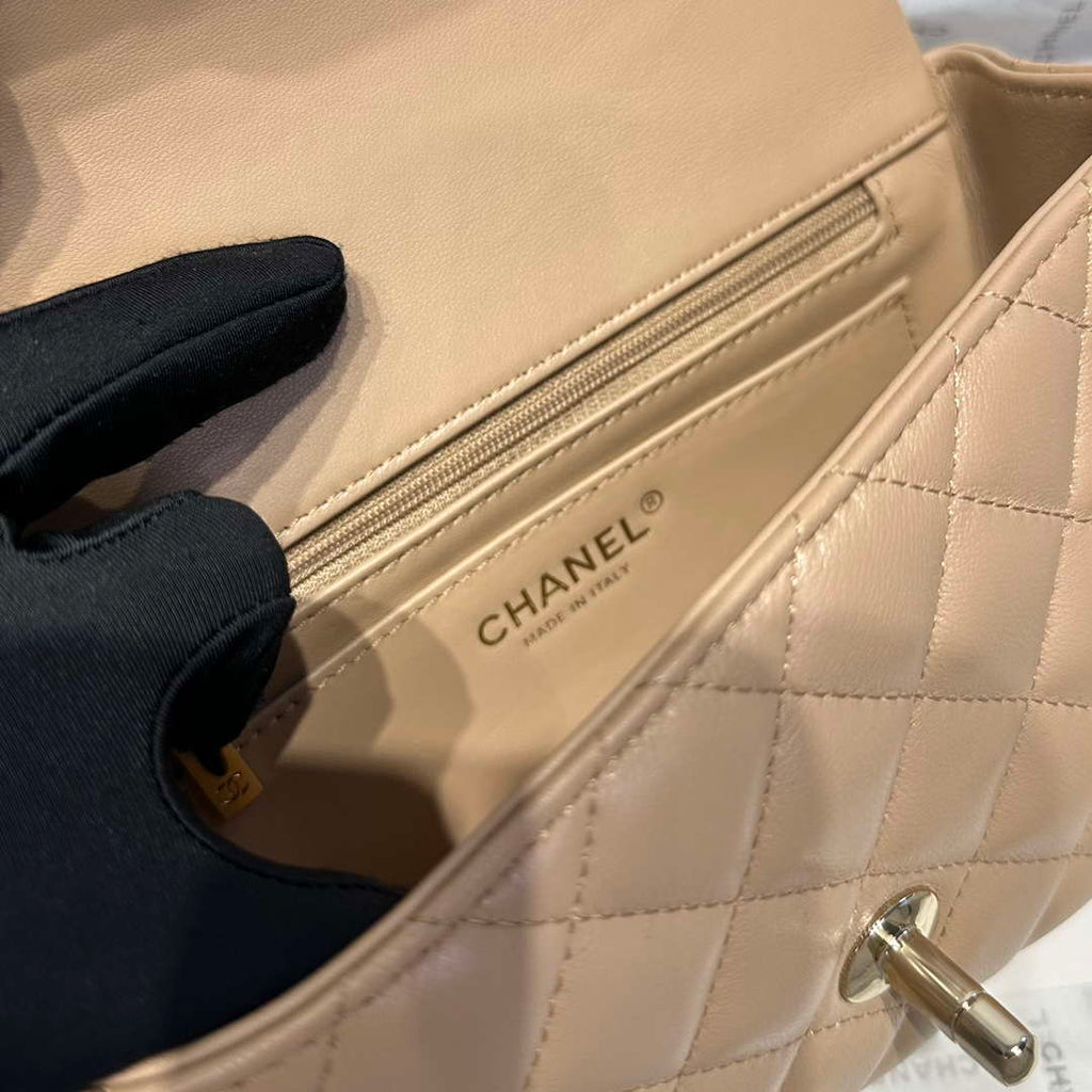 Chanel AS2431 Mini Classic Handbag With Top Handle Lambskin CC19019
