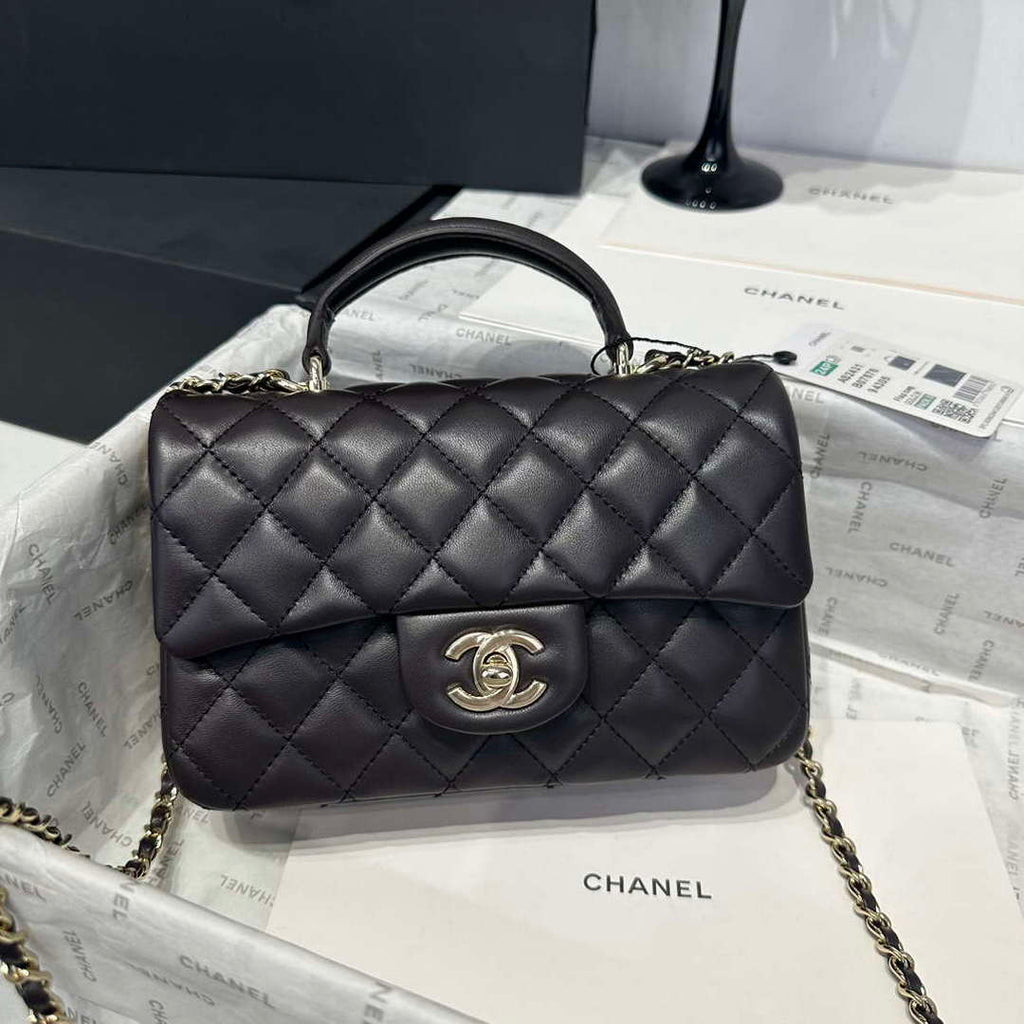 Chanel AS2431  Mini Classic Handbag With Top Handle Lambskin CC19003