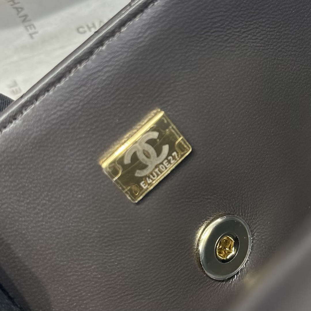 Chanel AS2431  Mini Classic Handbag With Top Handle Lambskin CC19003
