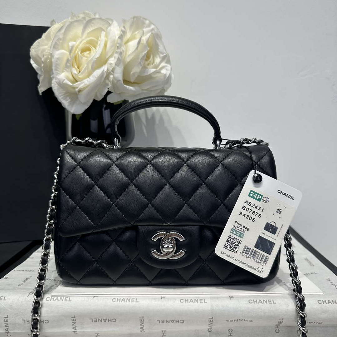 Chanel AS2431 Mini Classic Handbag With Top Handle Lambskin CC19004 - Default Title - View 1