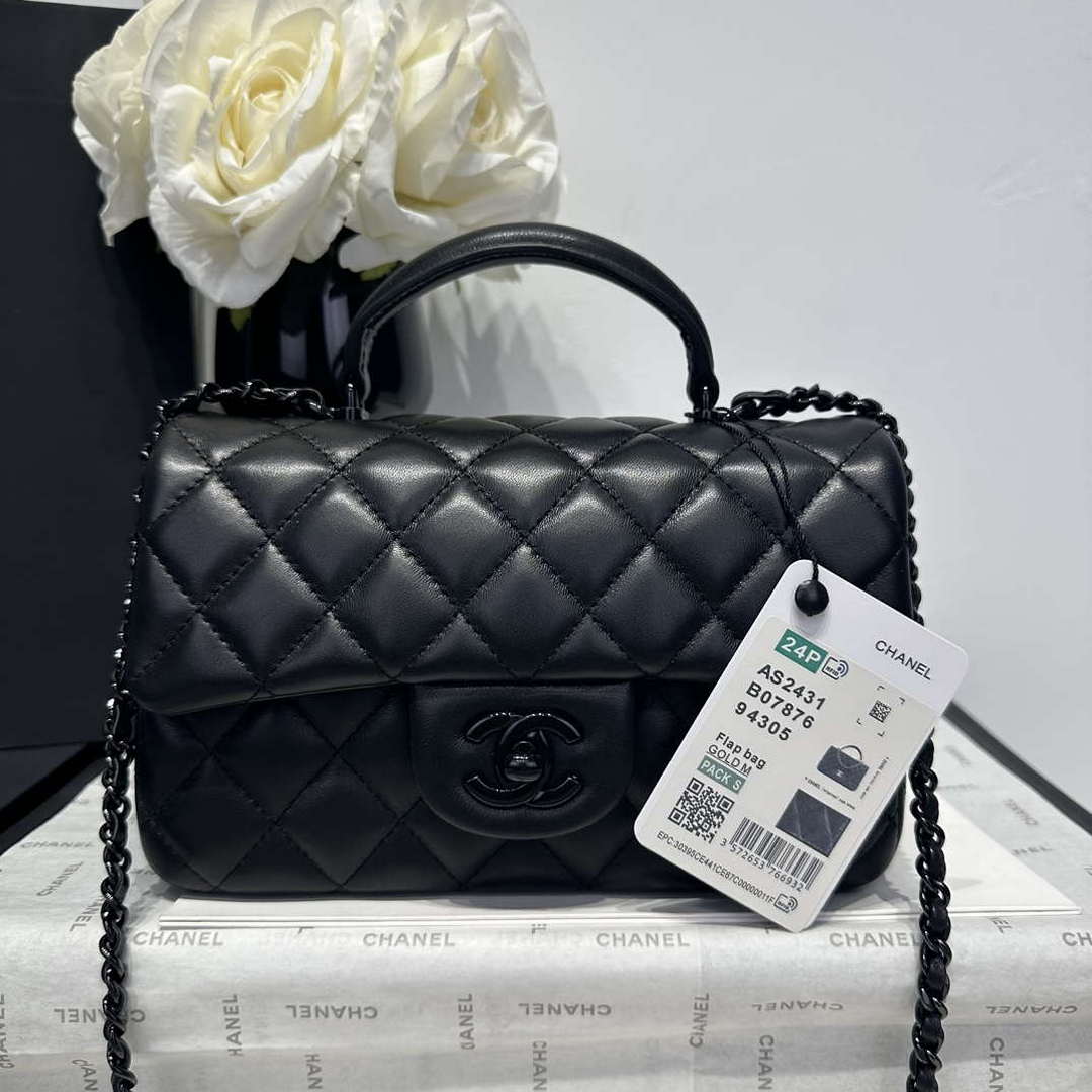 Chanel AS2431 Mini Classic Handbag With Top Handle Lambskin CC19005 - Default Title - View 2