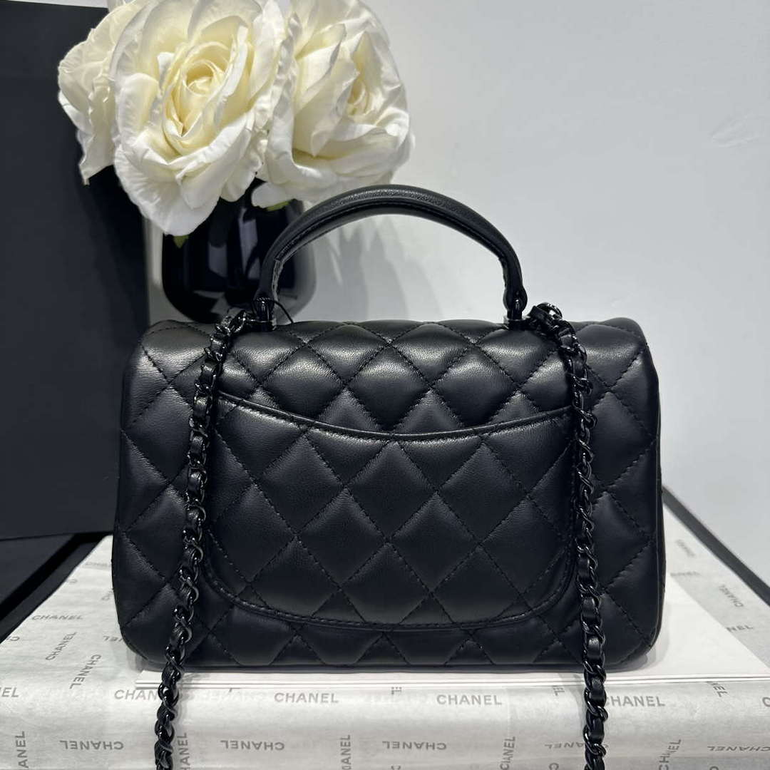 Chanel AS2431 Mini Classic Handbag With Top Handle Lambskin CC19005 - Default Title - View 6