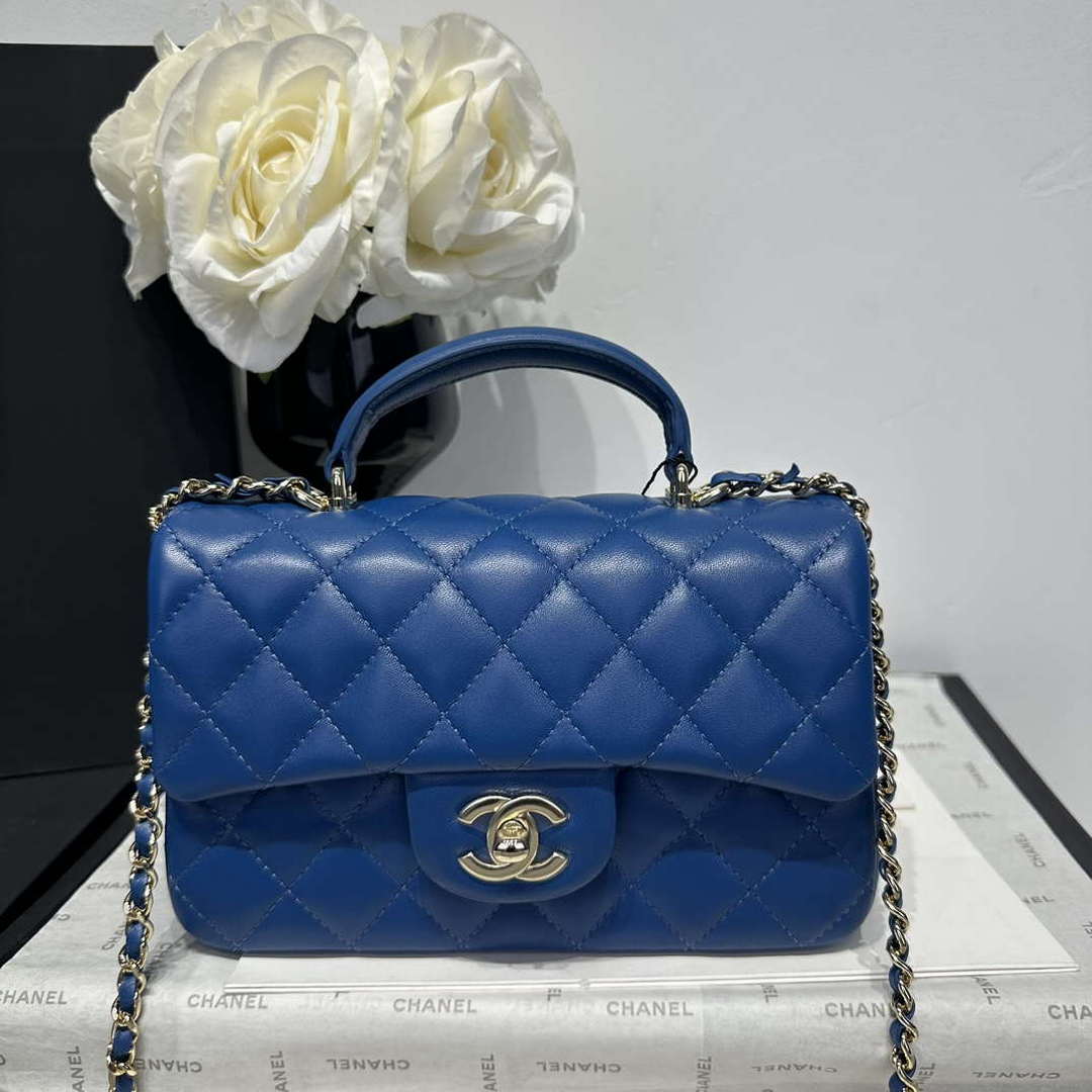 Chanel AS2431 Mini Classic Handbag With Top Handle Lambskin CC19006