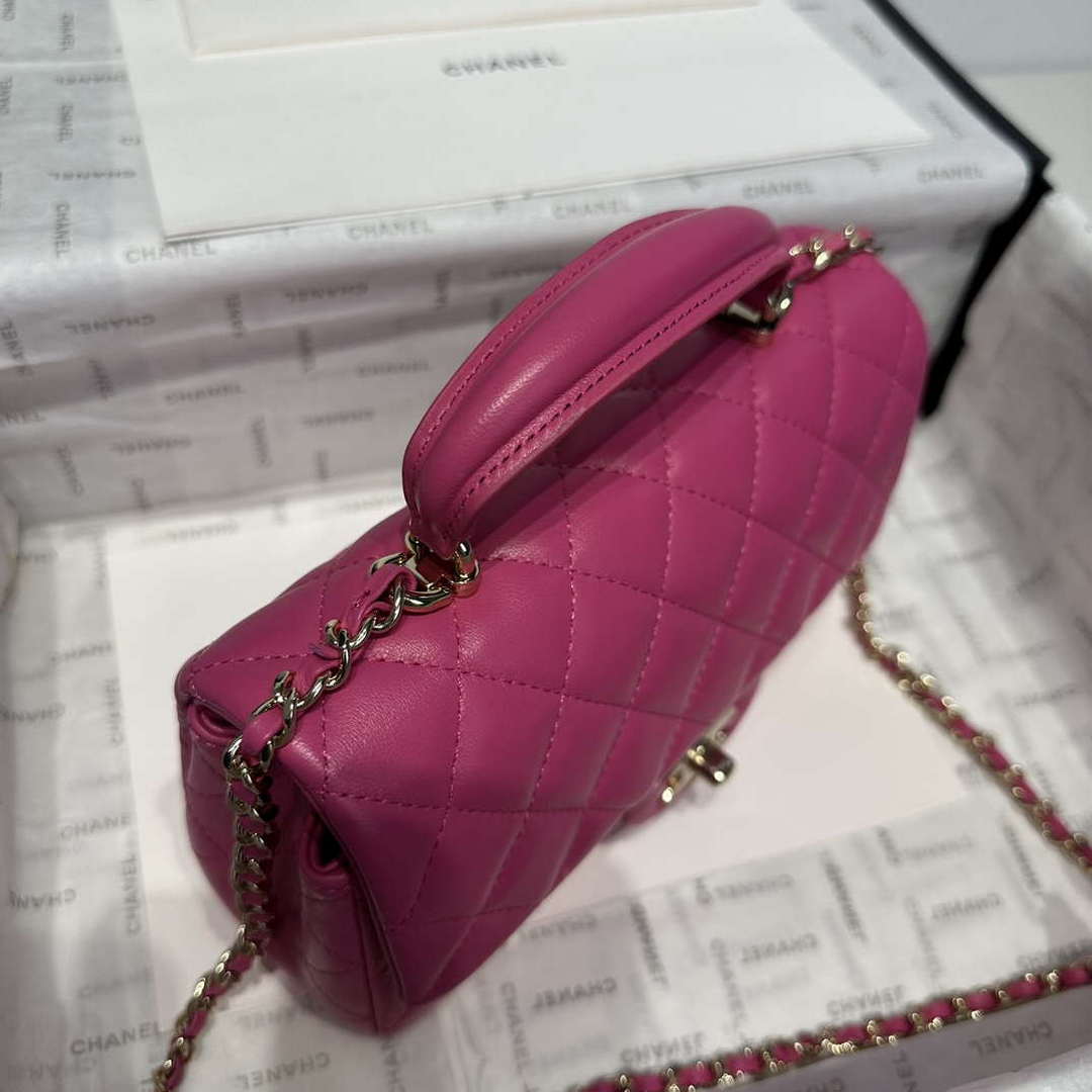 Chanel AS2431 Mini Classic Handbag With Top Handle Lambskin CC19007 - Default Title - View 4