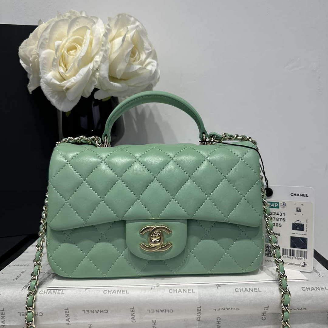 Chanel AS2431 Mini Classic Handbag With Top Handle Lambskin CC19008 - Default Title - View 2