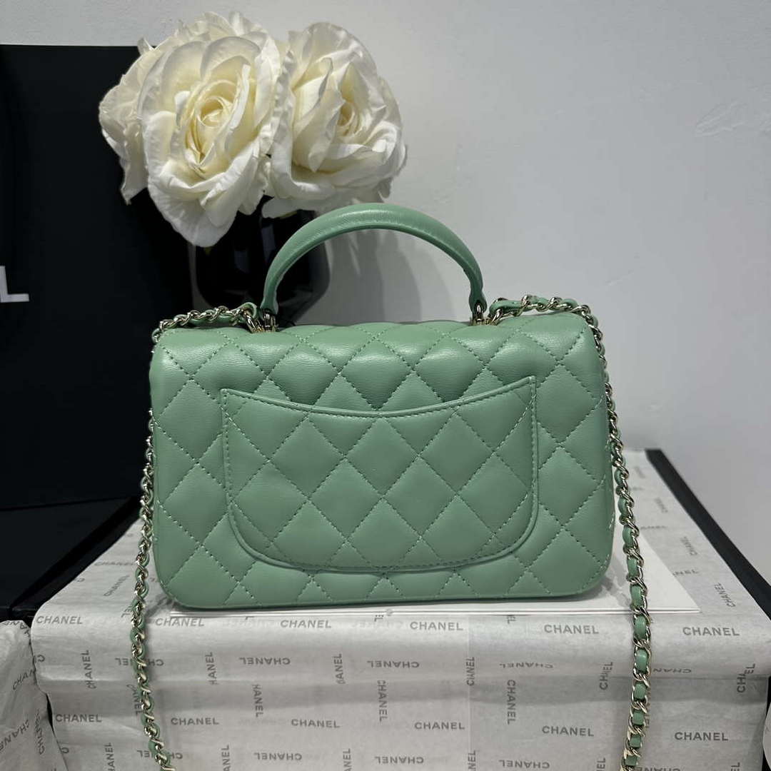 Chanel AS2431 Mini Classic Handbag With Top Handle Lambskin CC19008