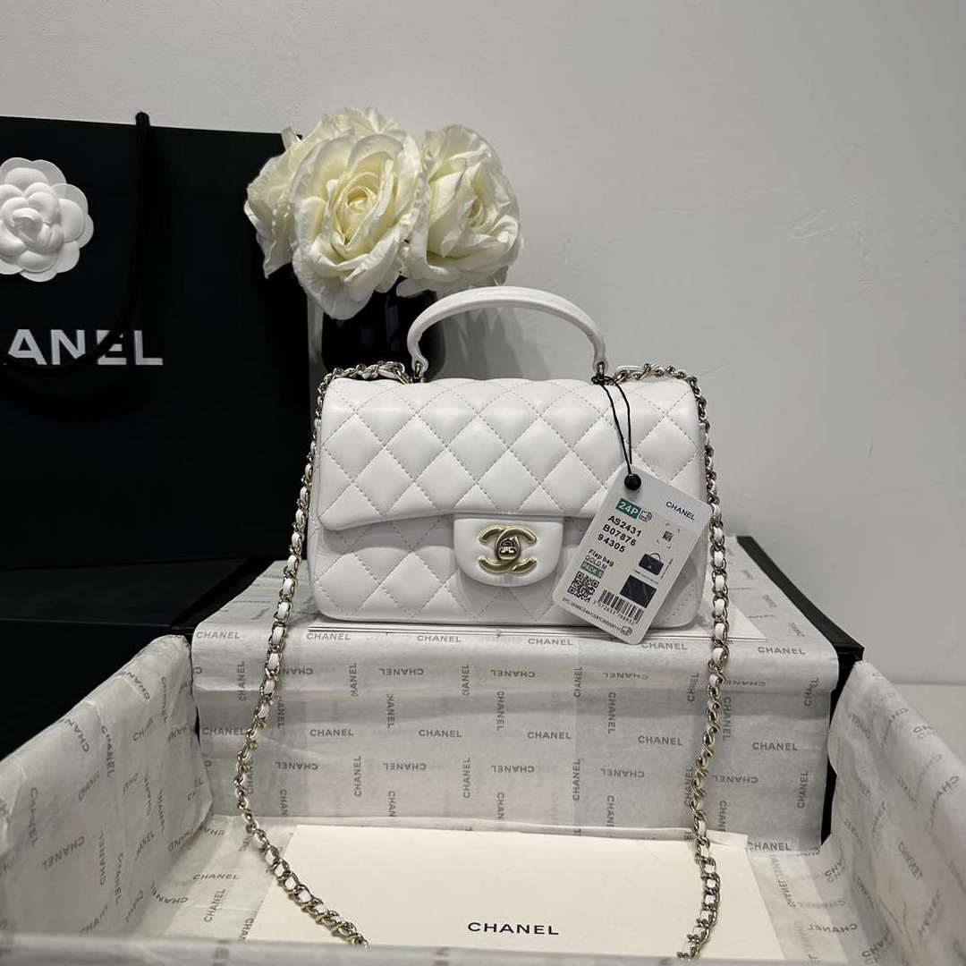 Chanel AS2431 Mini Classic Handbag With Top Handle Lambskin CC19009 - Default Title - View 1