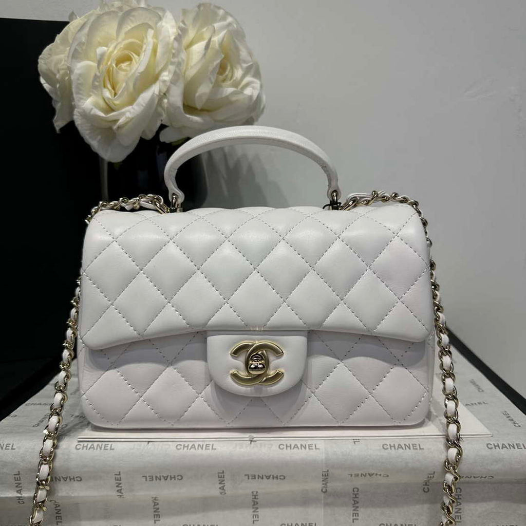 Chanel AS2431 Mini Classic Handbag With Top Handle Lambskin CC19009