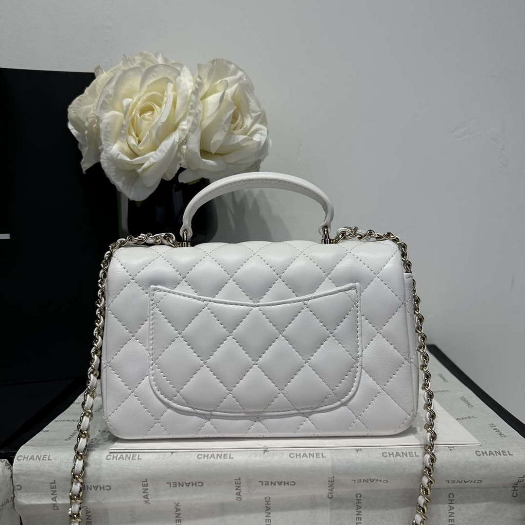 Chanel AS2431 Mini Classic Handbag With Top Handle Lambskin CC19009 - Default Title - View 5