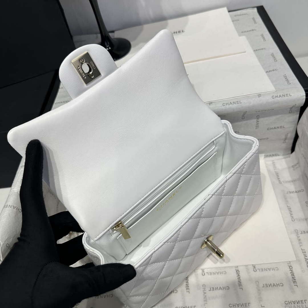 Chanel AS2431 Mini Classic Handbag With Top Handle Lambskin CC19009