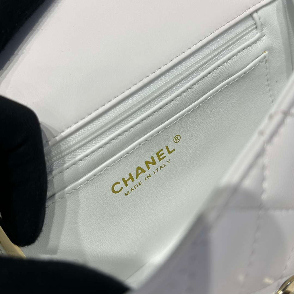 Chanel AS2431 Mini Classic Handbag With Top Handle Lambskin CC19009