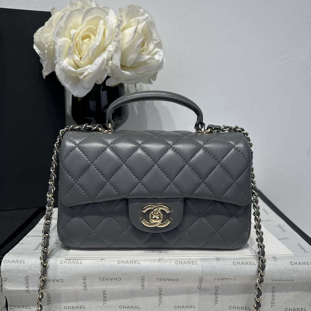 Chanel AS2431 Mini Classic Handbag With Top Handle Lambskin CC19010
