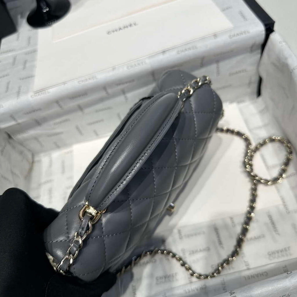 Chanel AS2431 Mini Classic Handbag With Top Handle Lambskin CC19010