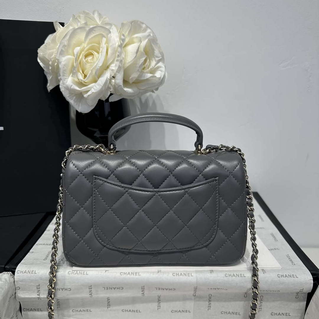 Chanel AS2431 Mini Classic Handbag With Top Handle Lambskin CC19010 - Default Title - View 5