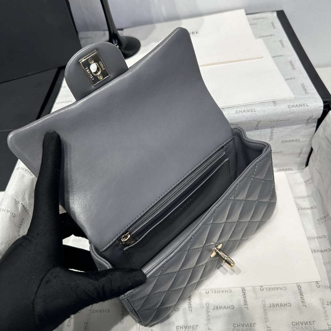 Chanel AS2431 Mini Classic Handbag With Top Handle Lambskin CC19010 - Default Title - View 6