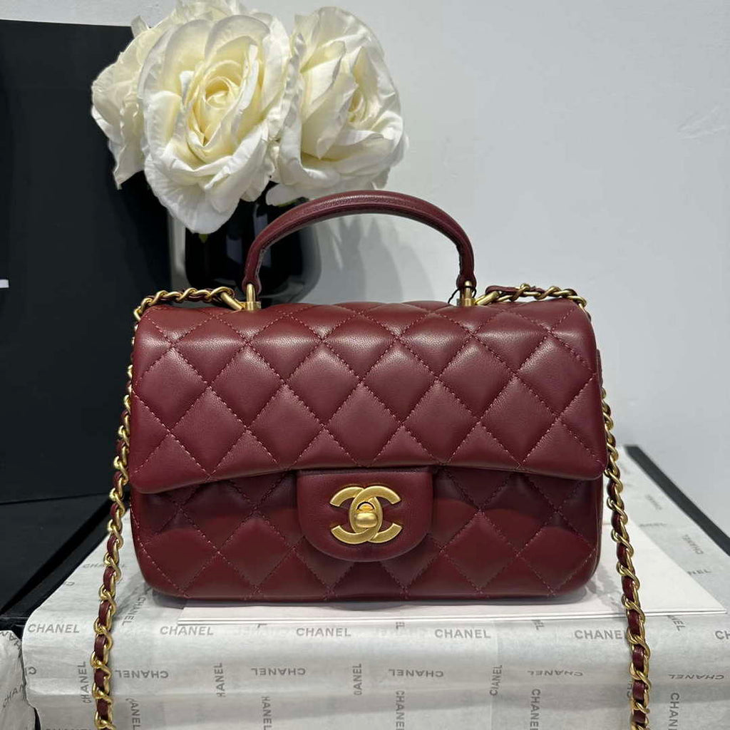 Chanel AS2431 Mini Classic Handbag With Top Handle Lambskin CC19011