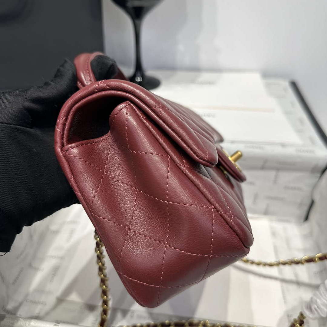 Chanel AS2431 Mini Classic Handbag With Top Handle Lambskin CC19011 - Default Title - View 4