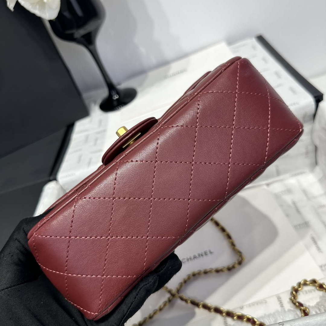 Chanel AS2431 Mini Classic Handbag With Top Handle Lambskin CC19011