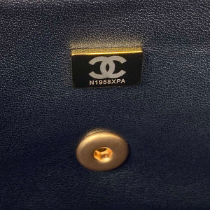 Chanel AS2431 Mini flap Black Lambskin bag with top handle Gold - Default Title - View 9