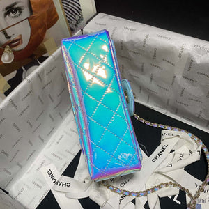 Chanel AS2431 Mini flap Fantasy Mirror Calfskin & Gold-Tone Metal Blue - Default Title - View 5